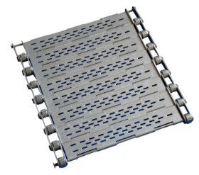 جودة  Punched Wire Mesh Conveyor Belt Stainless Steel Chain Plate With Baffle مصنع