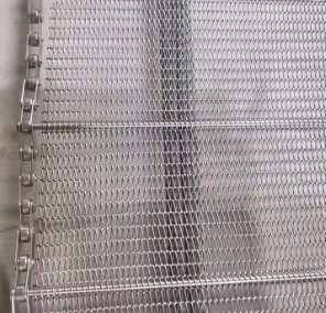 العين لينك الغذاء الصف 304 الفولاذ المقاوم للصدأ سلك الحزام الناقل حسب الطلب الحجم